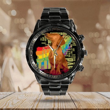 Discover pride corgi gay dog Calendar Steel Band Watch