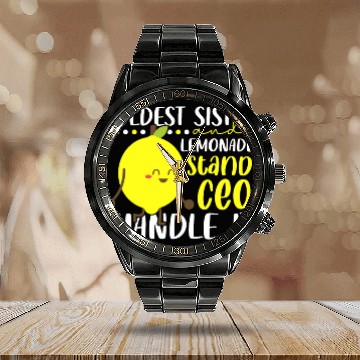Discover Lemon Juice Business Older Sister & Lemonade Calendar Steel Band Watch