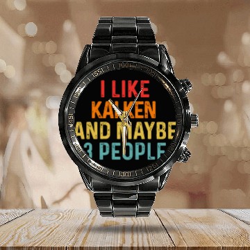 Discover I Like Kai Ken And Maybe 3 People Dog Lover Retro Calendar Steel Band Watch