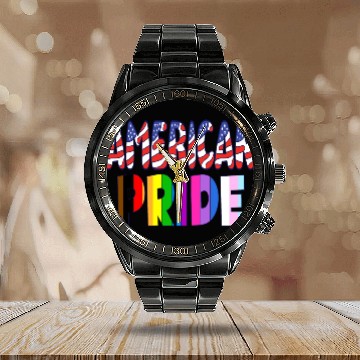 Discover American Pride - LGBTQ+ America Pride Month July 4 Calendar Steel Band Watch