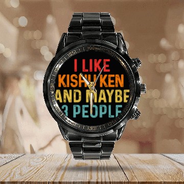 Discover I Like Kishu Ken And Maybe 3 People Dog Lover Calendar Steel Band Watch
