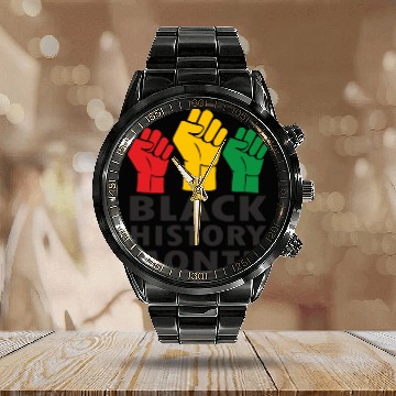 Discover Juneteenth, Black History Month, Freedom Day Calendar Steel Band Watch