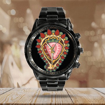Discover Strawberry Paisley Icon Calendar Steel Band Watch