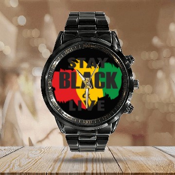 Discover Juneteenth Day 1865, Stay Black And Live Calendar Steel Band Watch
