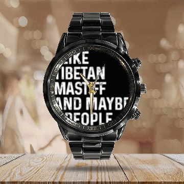 Discover I Like Tibetan Mastiff And Maybe 3 People Dog Calendar Steel Band Watch