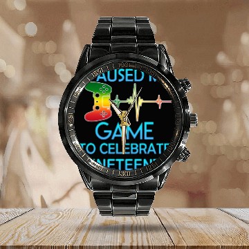 Discover I paused my game to celebrate juneteenth - Classic Calendar Steel Band Watch