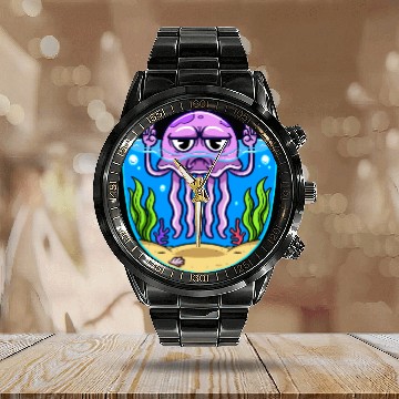 Discover Jelly Fish Middle Finger Jellyfish Calendar Steel Band Watch