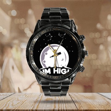 Discover Telescope Owner Stars Galaxy Astronomy Calendar Steel Band Watch