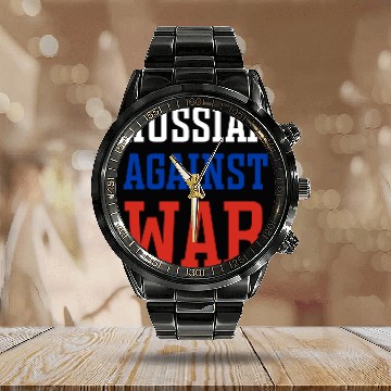 Discover Russian against war Calendar Steel Band Watch