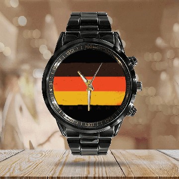 Discover Germany Flag Travel Germany Flag Travel gift inspi Calendar Steel Band Watch