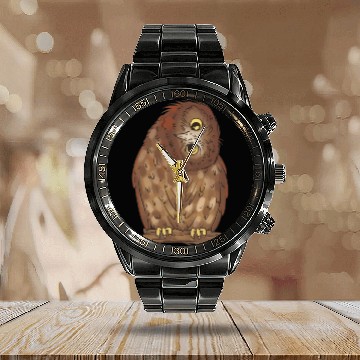 Discover Cute Owl Calendar Steel Band Watch