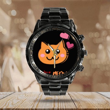 Discover i love meow Calendar Steel Band Watch