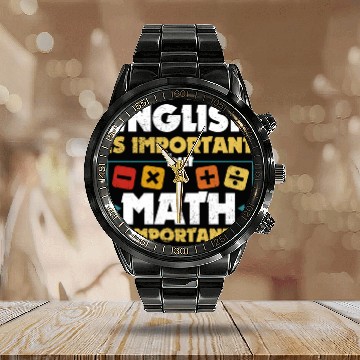 Discover Funny Math Art Student Funny Mathematics Lovers Calendar Steel Band Watch