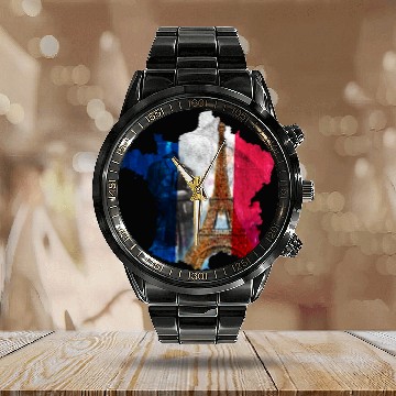 Discover France Calendar Steel Band Watch