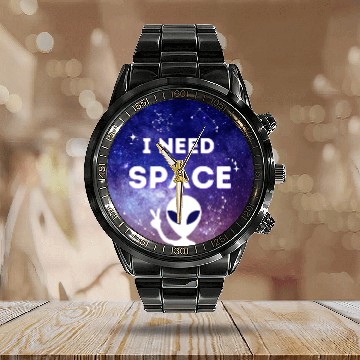 Discover I need space Calendar Steel Band Watch