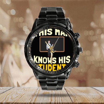 Discover High School Teacher Professor Calendar Steel Band Watch