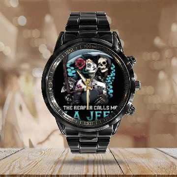 Discover The Reaper Calls Me La Jefe Dia De Los Muertos Calendar Steel Band Watch
