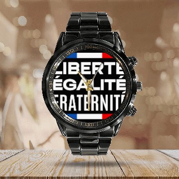 Discover Day Of Bastille - Liberté, égalité, fraternité Calendar Steel Band Watch