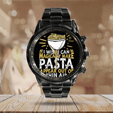Discover Italian Pasta Lover Cook Calendar Steel Band Watch