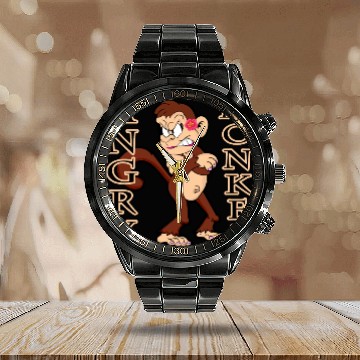 Discover Angry Monkei Calendar Steel Band Watch