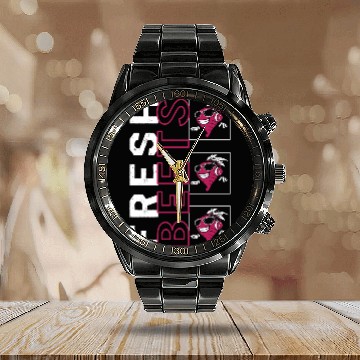 Discover Beets Vegetable Calendar Steel Band Watch, Fresh Beets Wearing