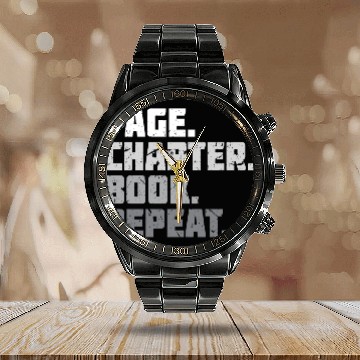 Discover Page Chapter Book Lover Reading Calendar Steel Band Watch