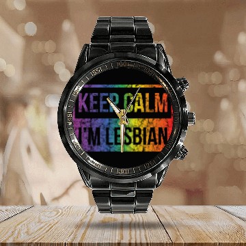 Discover LGBT Gay Pride Lesbian Keep Calm I'm Lesbian Calendar Steel Band Watch