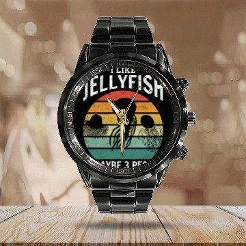 Discover I Like Jellyfish & Maybe 3 People Jellyfish Lover Calendar Steel Band Watch