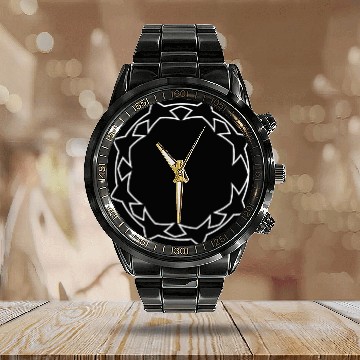 Discover Cool Circle Of Stars White Calendar Steel Band Watch