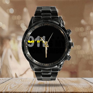 Discover Dispatcher Emergency 911 Is My Work Number Calendar Steel Band Watch