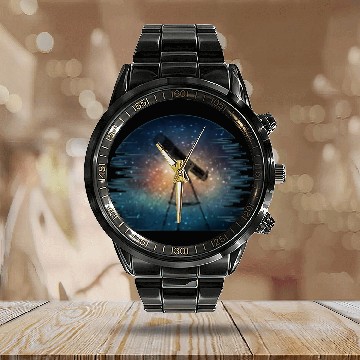Discover Telescope Solar System Stars Galaxy Astronomer Calendar Steel Band Watch