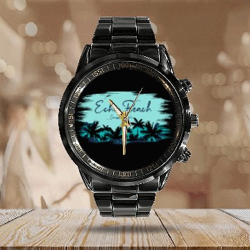 Discover Echo Beach Vacation Tribal Stingrays Calendar Steel Band Watch