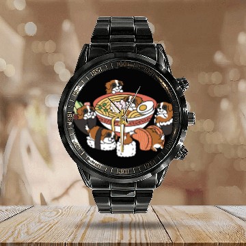 Discover Saint Bernard Ramen Sushi Calendar Steel Band Watch