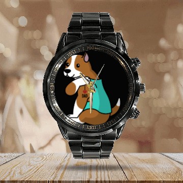 Discover I Love Dad American Staffordshire Terrier Calendar Steel Band Watch
