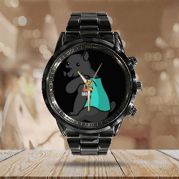 Discover I Love Dad Cane Corso Calendar Steel Band Watch