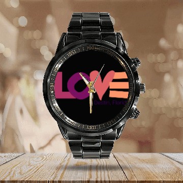 Discover LOVE LOGO Multi Color Logo Calendar Steel Band Watch