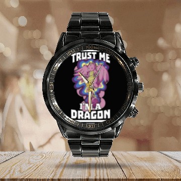 Discover Trust Me I'm A Dragon Calendar Steel Band Watch