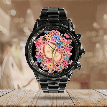 Discover Midwife Flowers Butterfly Baby Doula Calendar Steel Band Watch