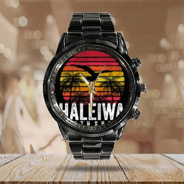 Discover Haleiwa Hawaii HI North Shore Sunset Surf Surfing Calendar Steel Band Watch