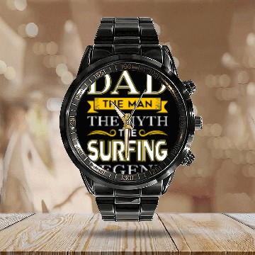 Discover Mens Surfing Dad Calendar Steel Band Watch Gifts for Dad