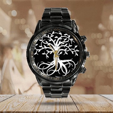 Discover Celtic Tree of Life Calendar Steel Band Watch