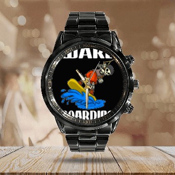 Discover Wakeboarder Skeleton On The Wakeboarding Calendar Steel Band Watch
