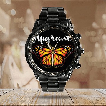 Discover Migrant Monarch Butterfly Lover Cute Butterflies Calendar Steel Band Watch