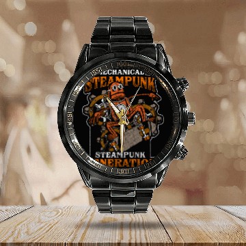 Discover Gothic Style Machine Calendar Steel Band Watch