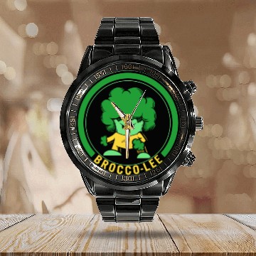 Discover Vegetables Calendar Steel Band Watch, Brocco-Lee Funny Vegetable