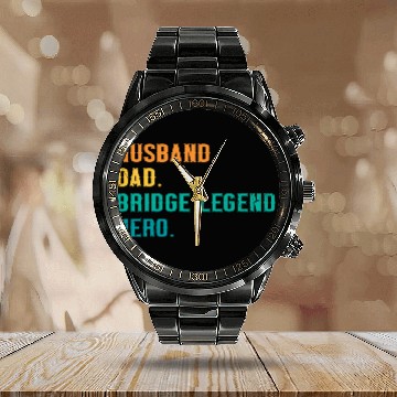 Discover Card Game Bridge Quote for a Bridge Husband Calendar Steel Band Watch