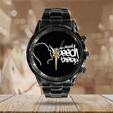Discover Speech Therapy SLP Speech Language Pathologist Calendar Steel Band Watch