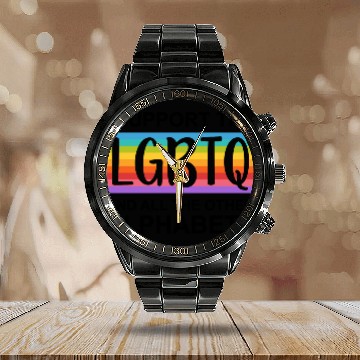 Discover I Support LGBTQ Calendar Steel Band Watch Design | Pride Month