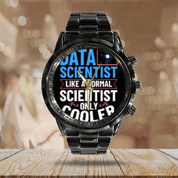 Discover Data Scientist Analyst Statistic Beginner Science Calendar Steel Band Watch