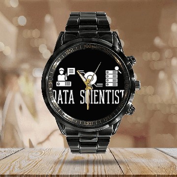 Discover Data Scientist Analyst Statistic Beginner Science Calendar Steel Band Watch